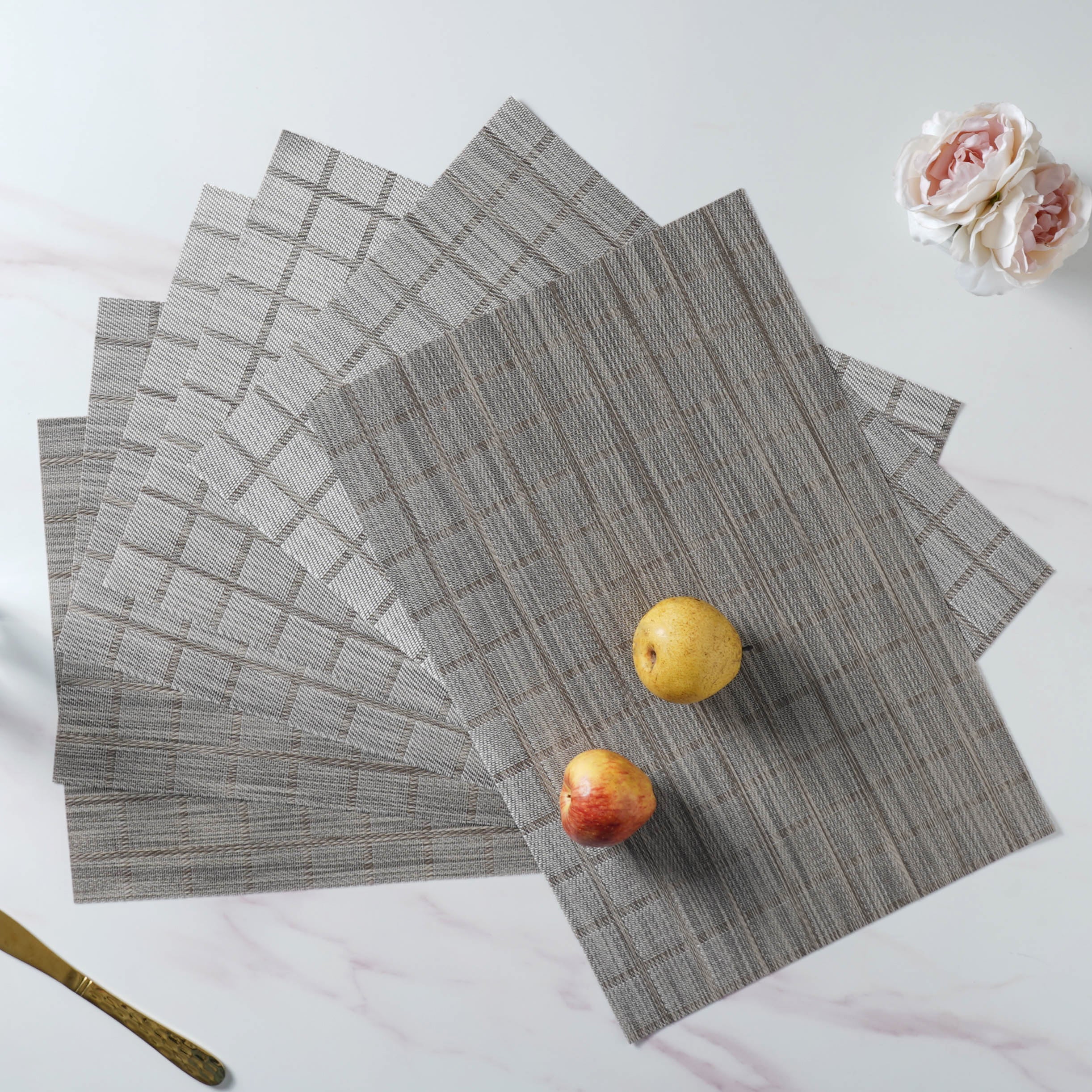Grey PVC Placemat Set of 6 - Image 3