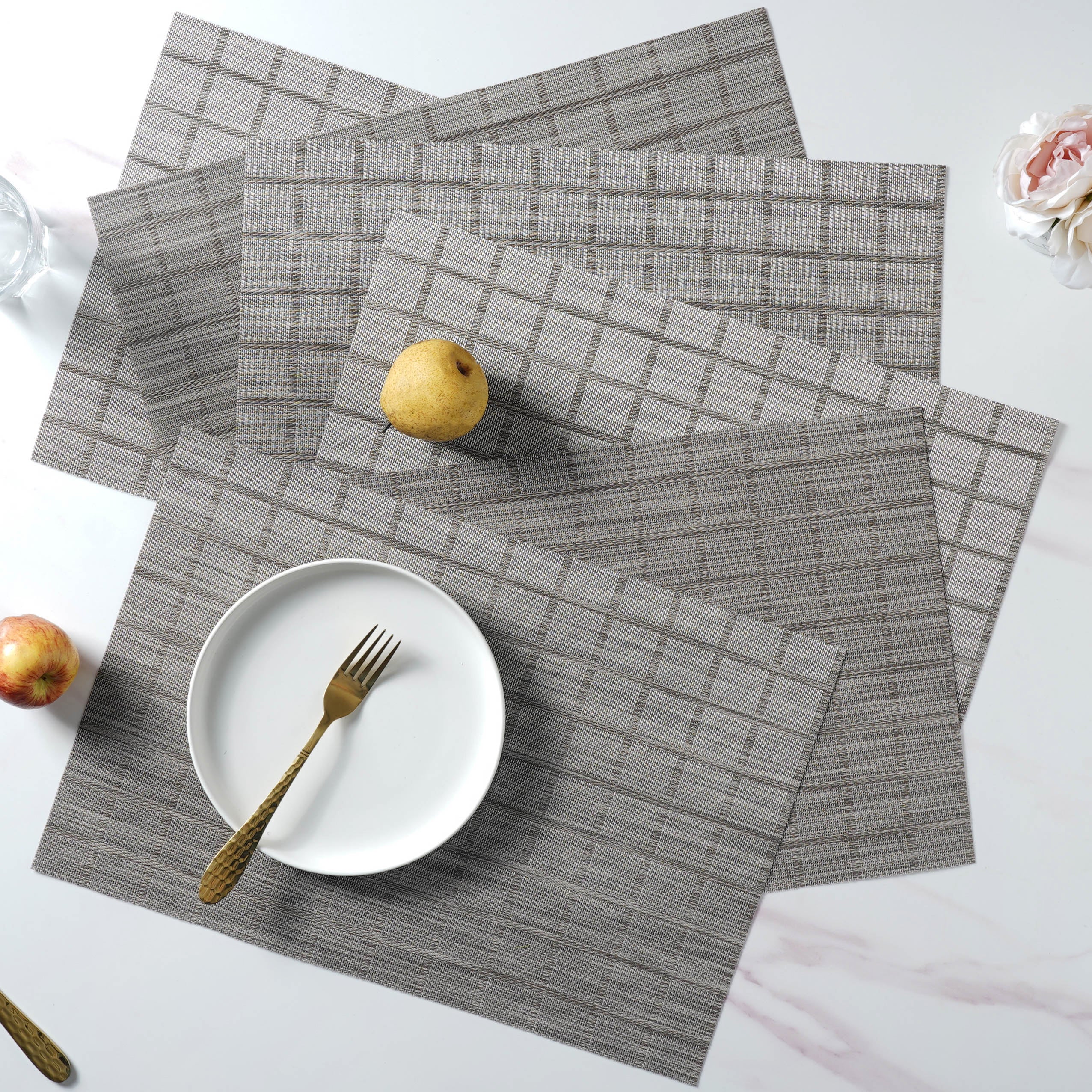 Grey PVC Placemat Set of 6 - Image 4