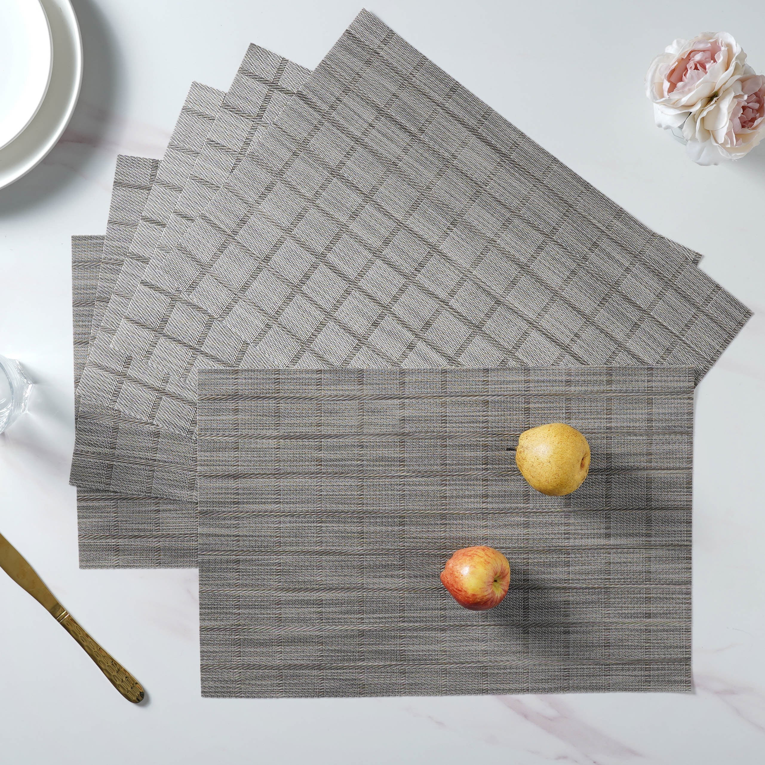 Grey PVC Placemat Set of 6 - Image 5