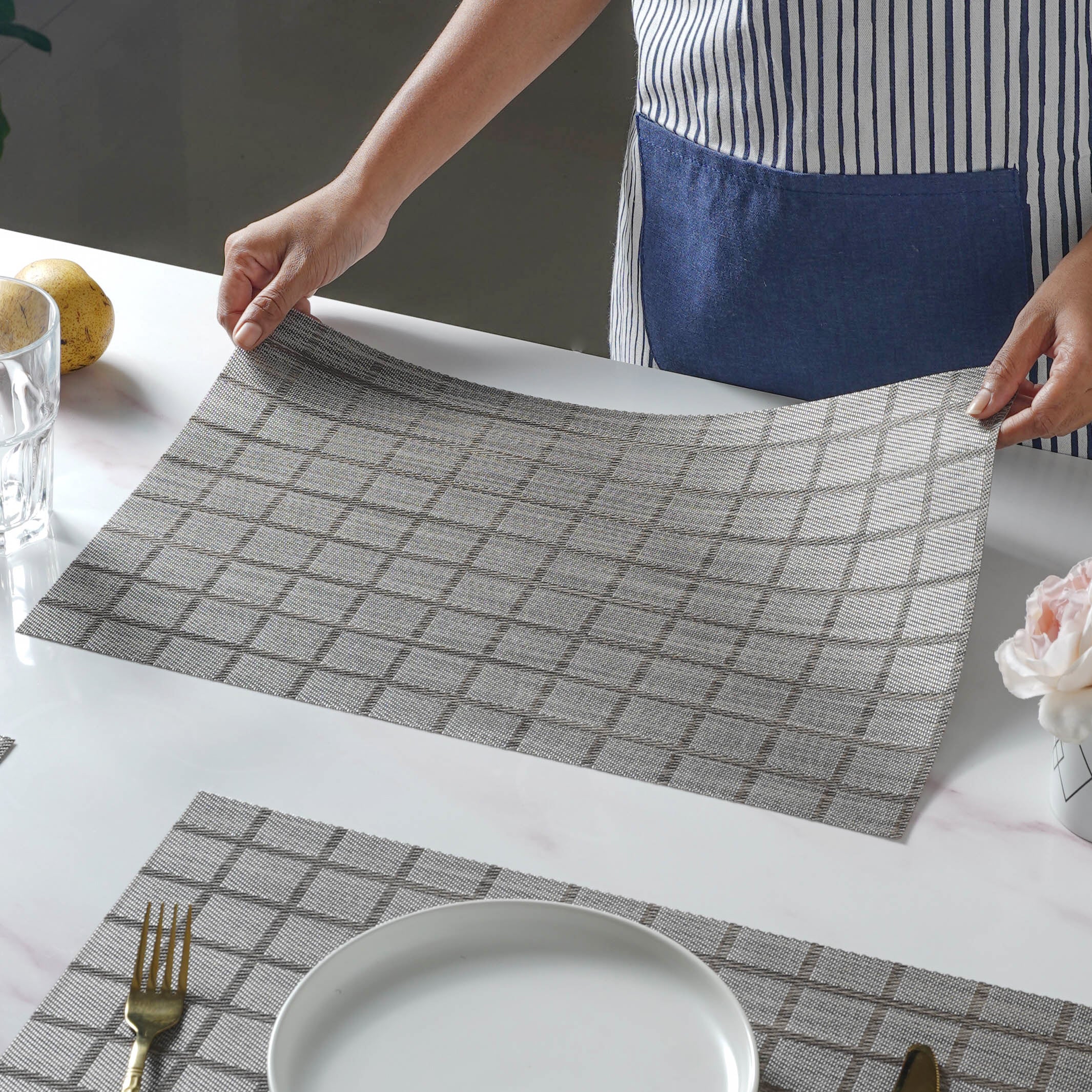 Grey PVC Placemat Set of 6 - Image 6