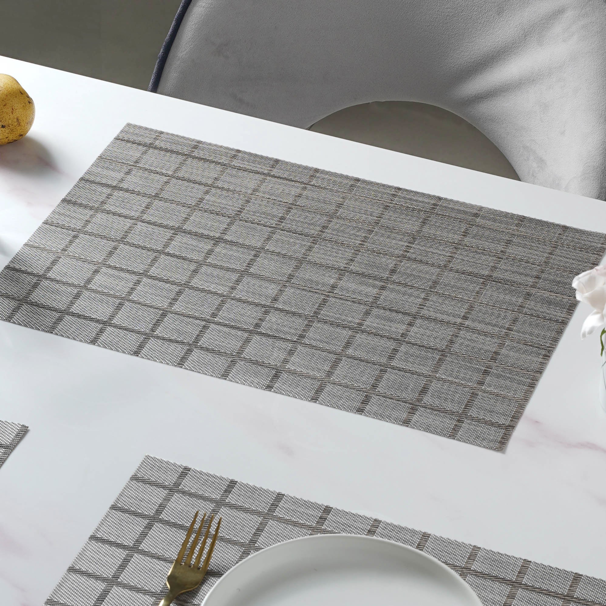 Grey PVC Placemat Set of 6 - Image 9