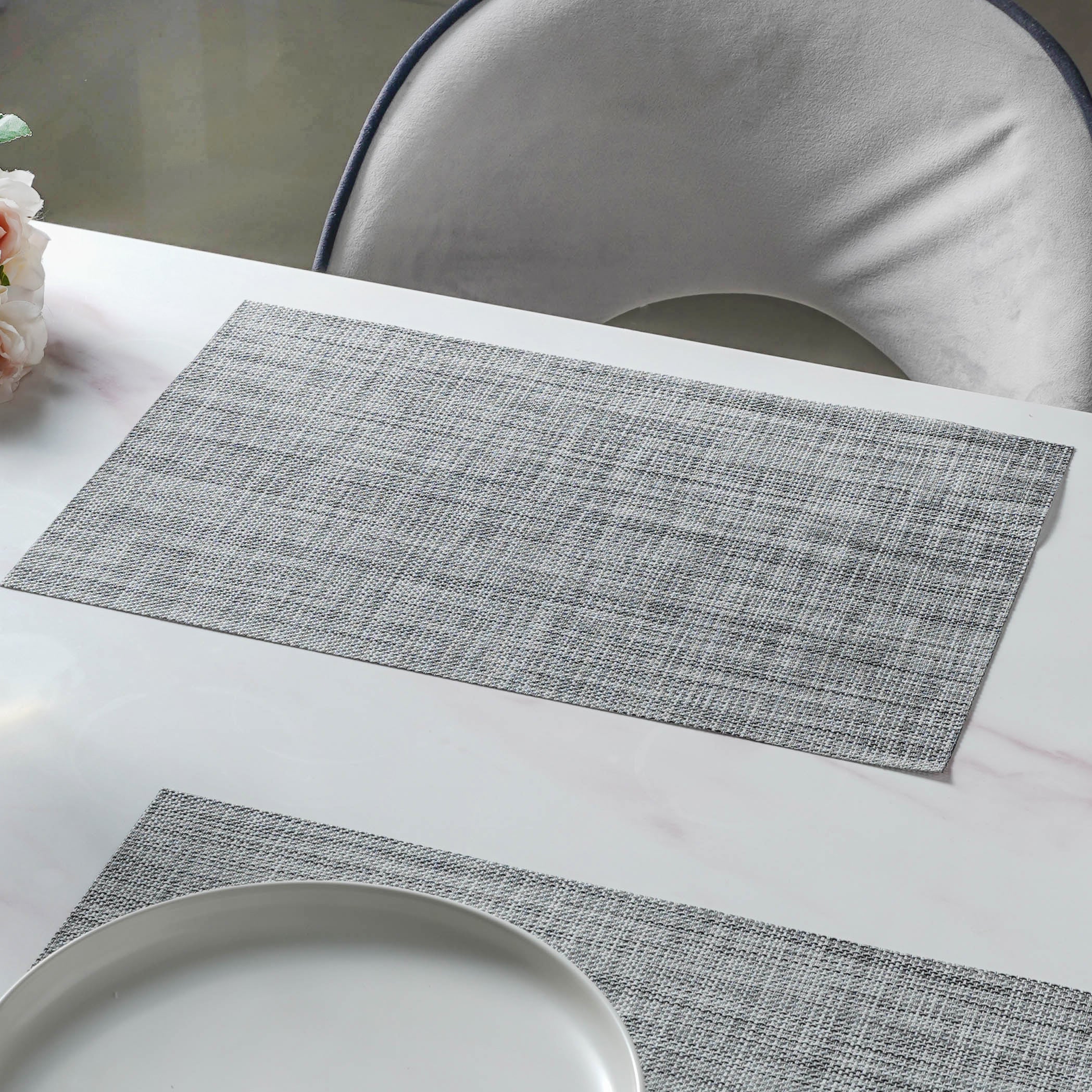 Grey PVC Table Mat Set of 6 - Image 5