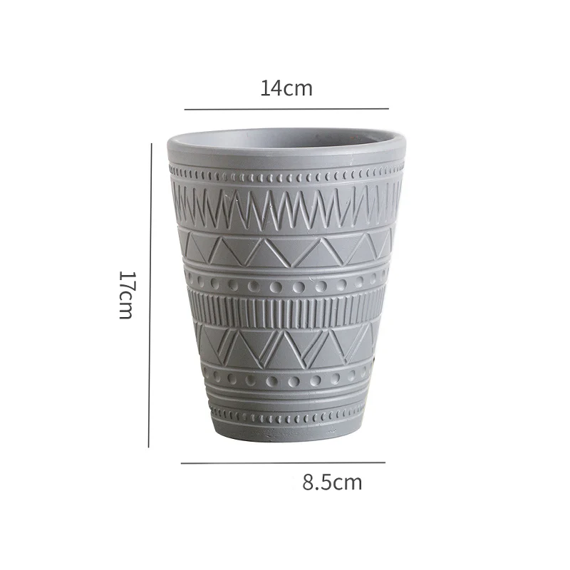 Grey Tall Textured Pot - Image 5