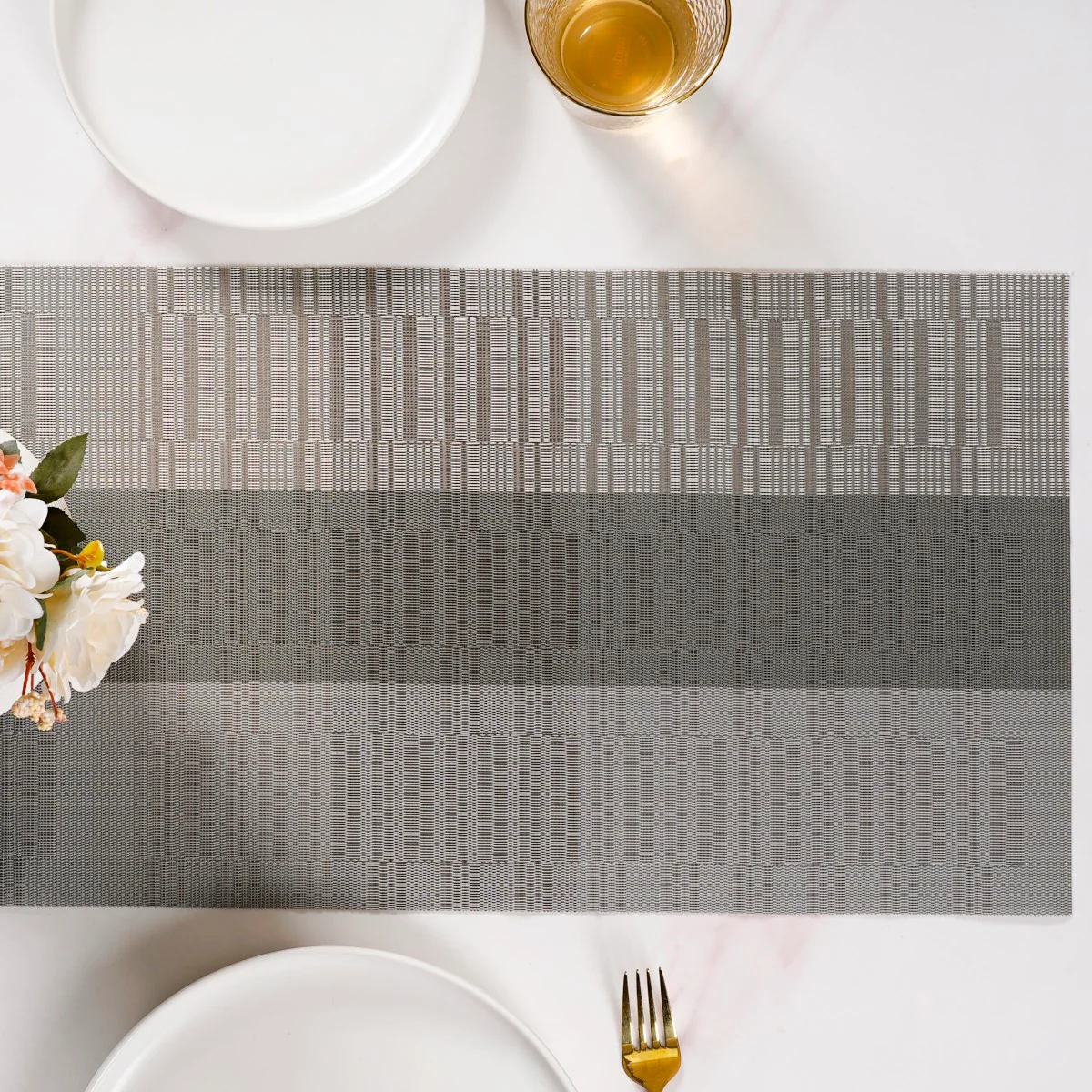 Grey Waterproof Dining Table Runner - Image 2