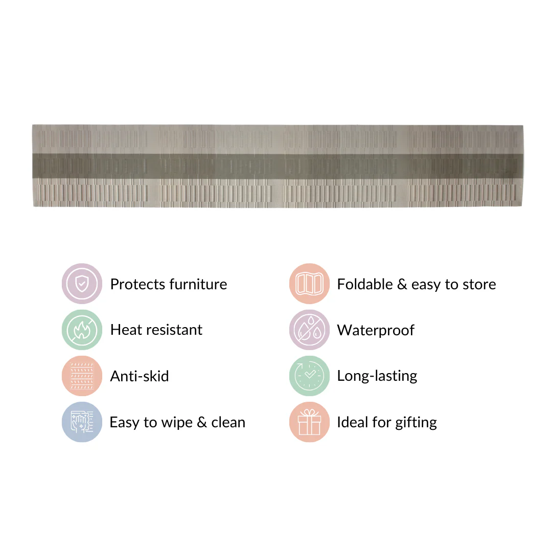 Grey Waterproof Dining Table Runner - Image 4