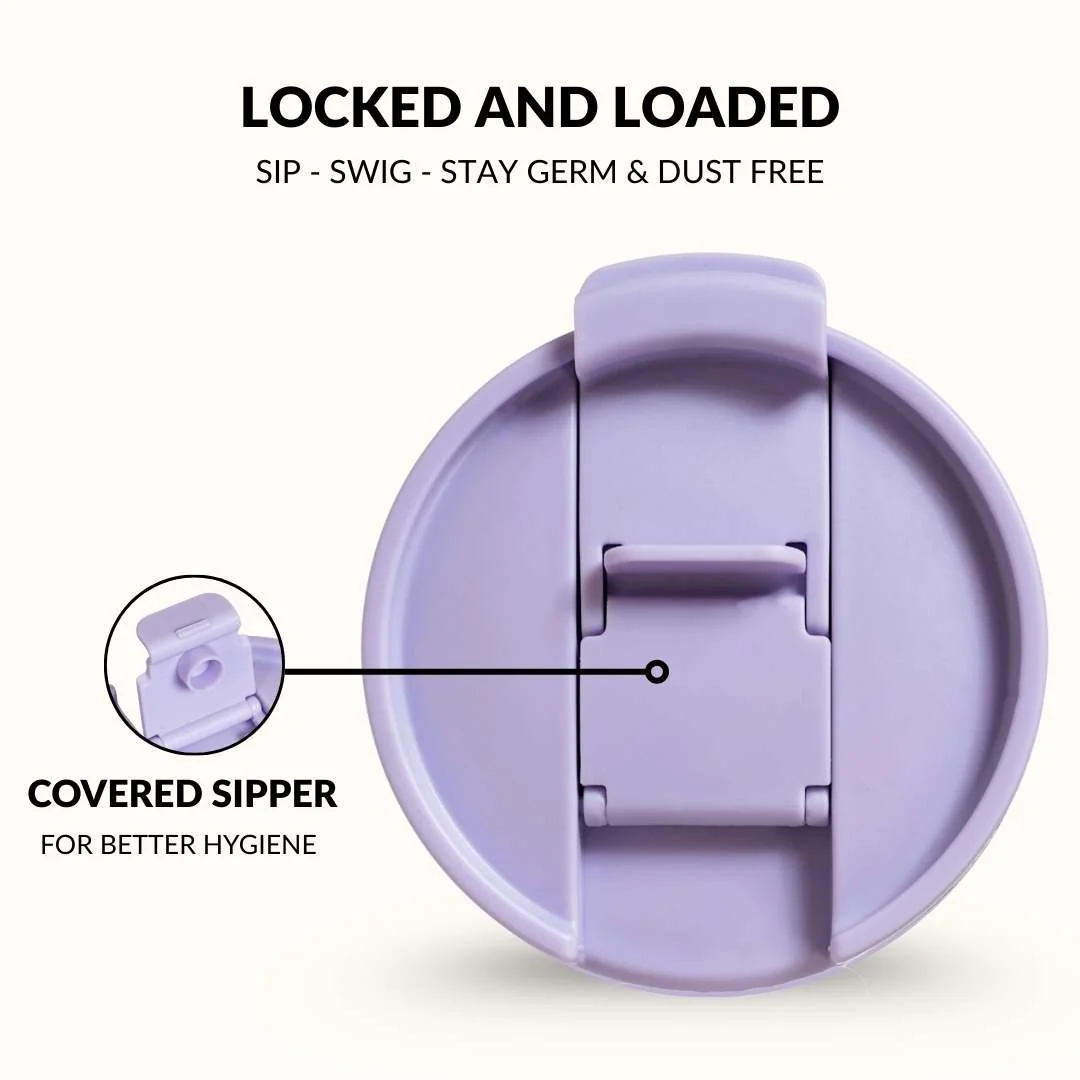 GripSip 40 Insulated Tumbler Bottle With Side Handle Periwinkle 1200ml - Image 8