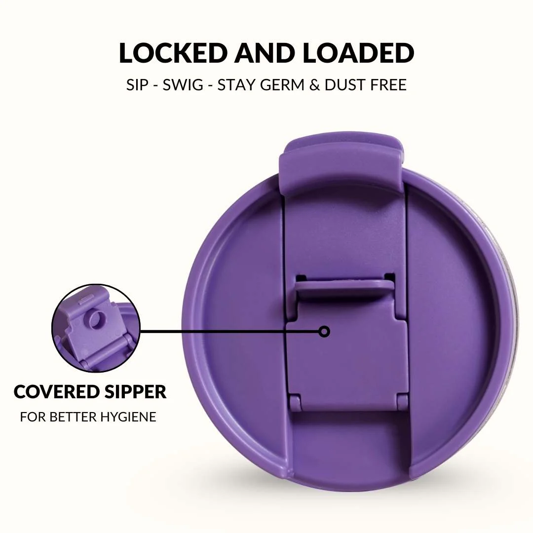 GripSip 40 Insulated Tumbler Bottle With Side Handle Viva Violet 1200ml - Image 8