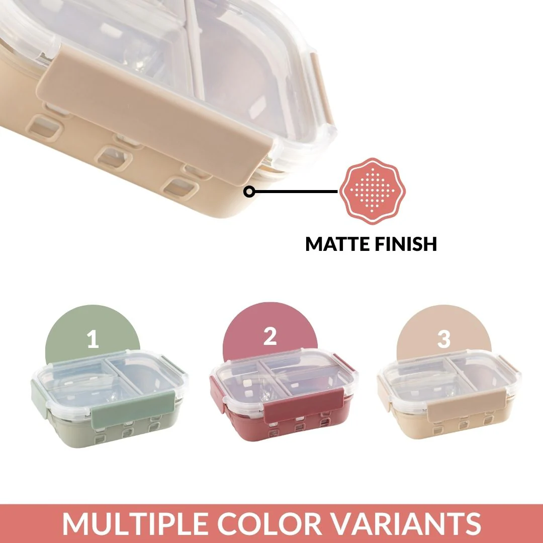 Gripso Triple Compartment Lunch Box 1000ml Beige - Image 8