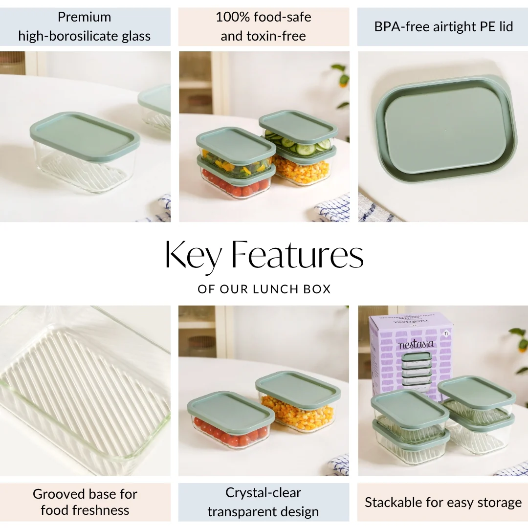 Groovo Storage Container Set Of 4 Sage Green M 520ml L 750ml - Image 5