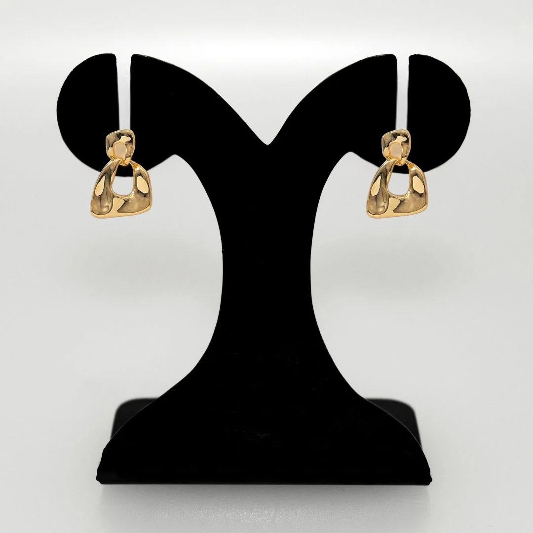 Hammered Fusion Danglers Gold - Image 6