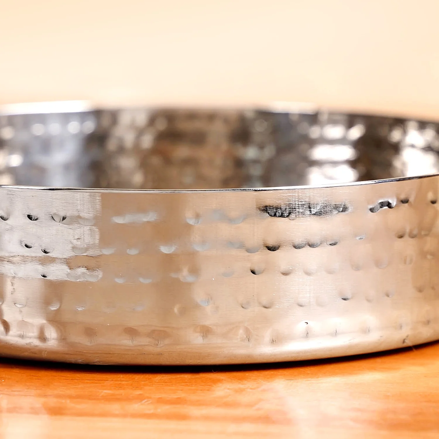 Hammered Stainless Steel Serving Pan With Handle Set Of 3 - Image 7