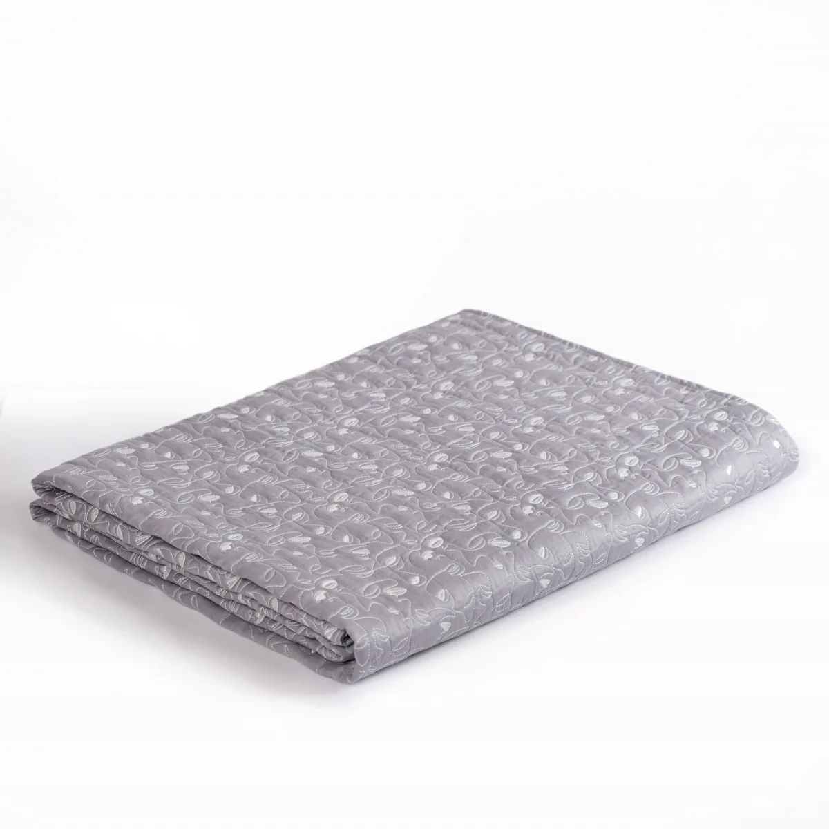 Luxury Embroidered King Size Bed Cover Grey - Image 9