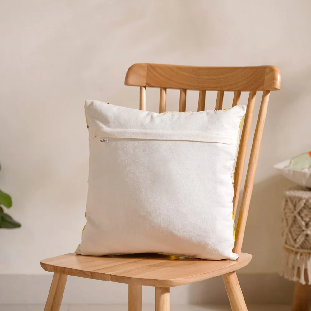 Handwoven Cotton Cushion Cover Set of 4 16x16 Inch - Image 11