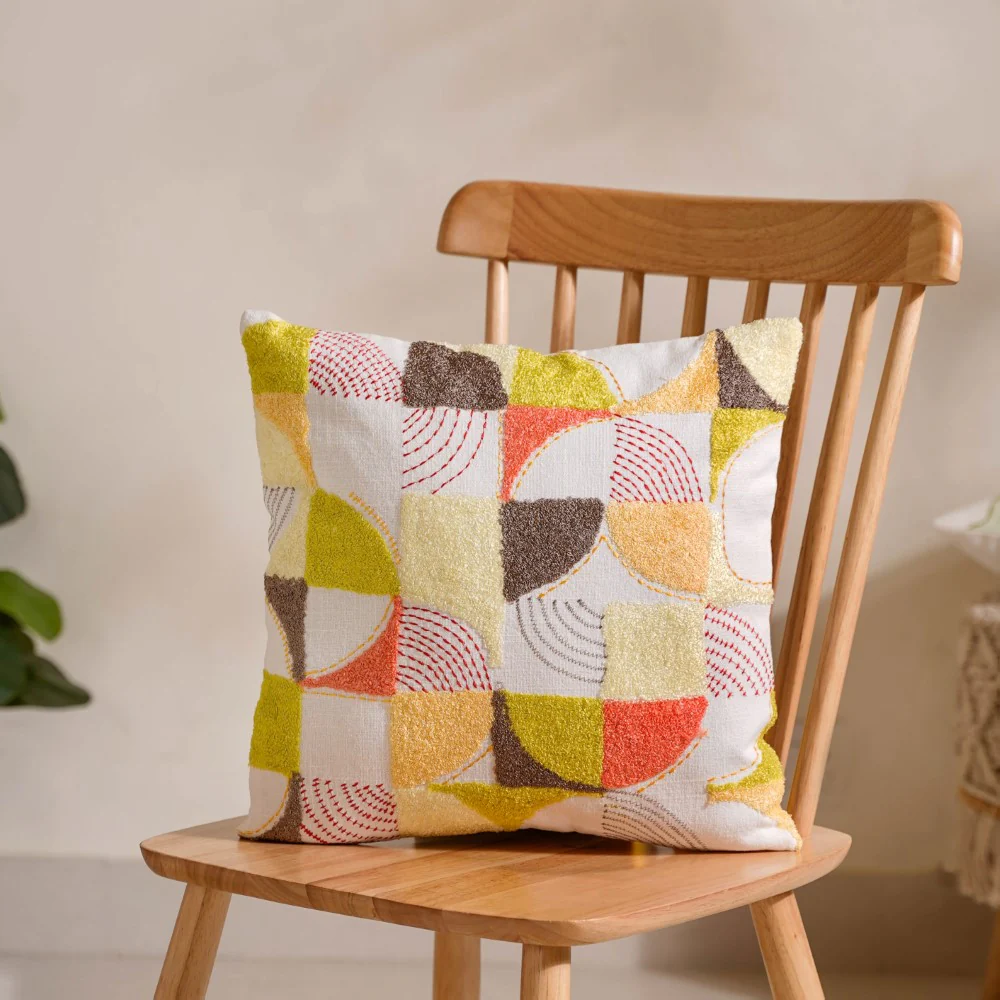 Handwoven Cotton Cushion Cover Set of 4 16x16 Inch - Image 5