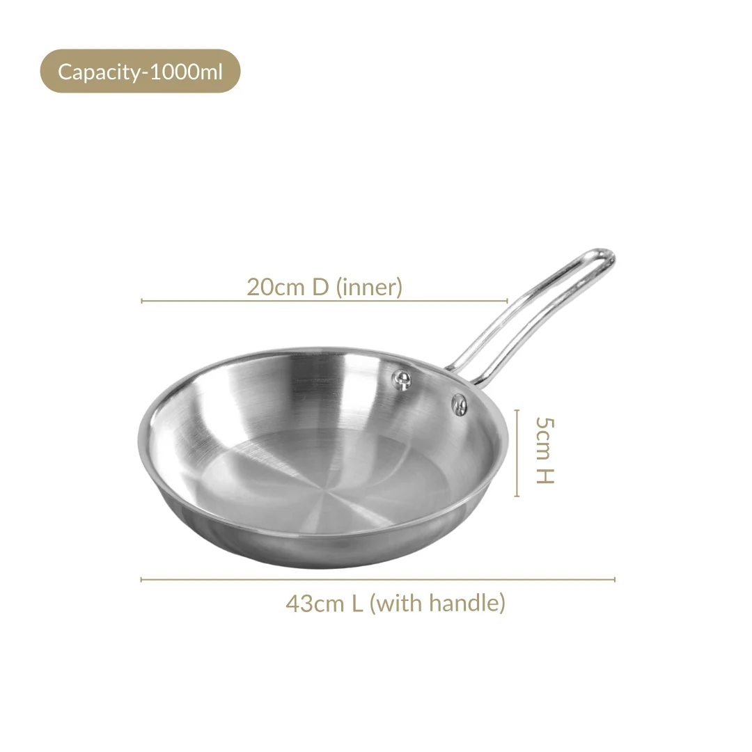 Handy Tri Ply Stainless Steel Fry Pan 1000ml - Image 4