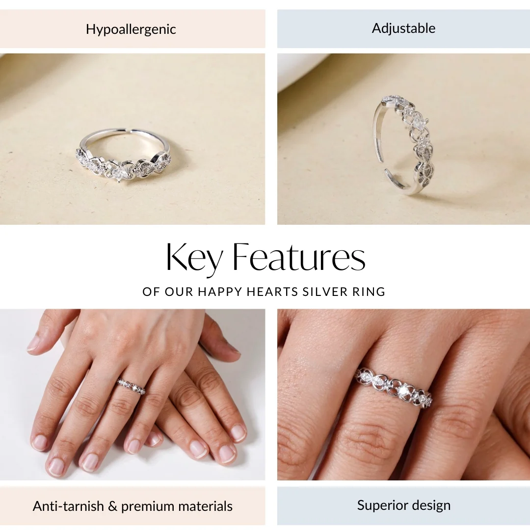 Happy Hearts Silver Ring - Image 4
