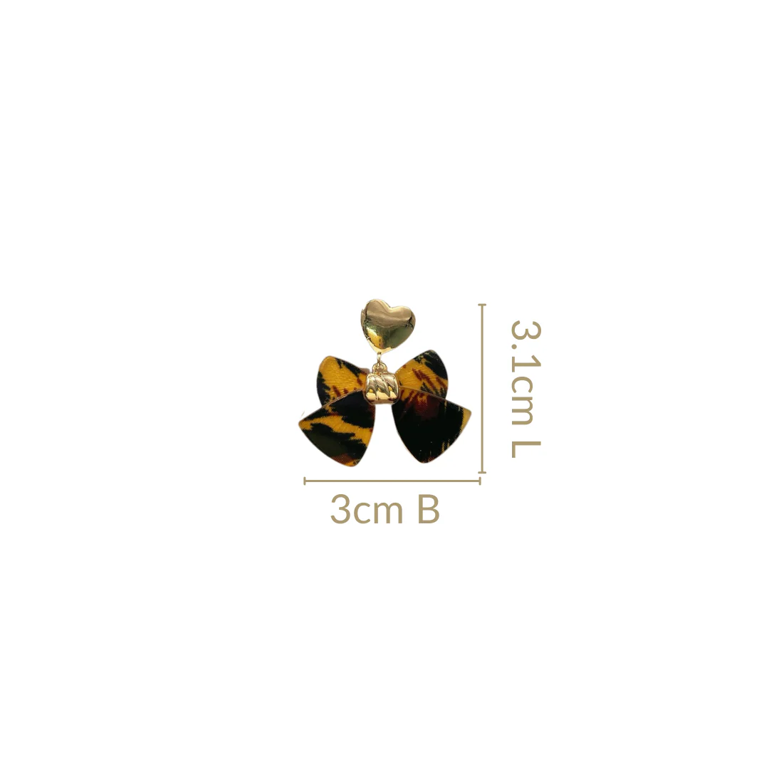 Heart And Bow Dangle Earrings - Image 3