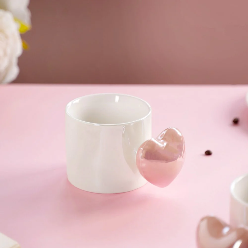Heart Balloon Coffee Mug Set Of 2 Pink Blue 330ml - Image 6