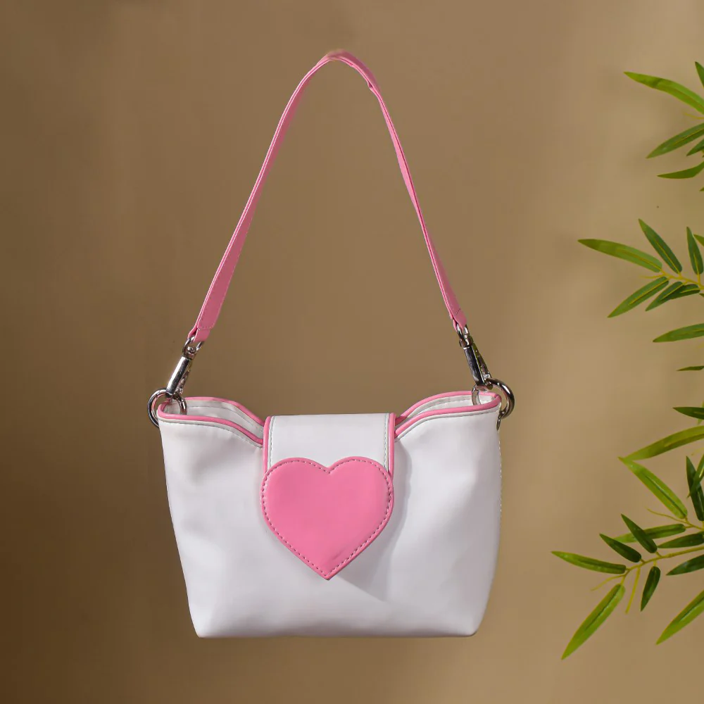 Heart Mini Handbag White And Pink - Image 12