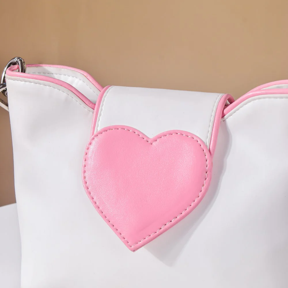 Heart Mini Handbag White And Pink - Image 5