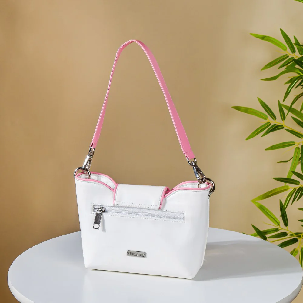 Heart Mini Handbag White And Pink - Image 6