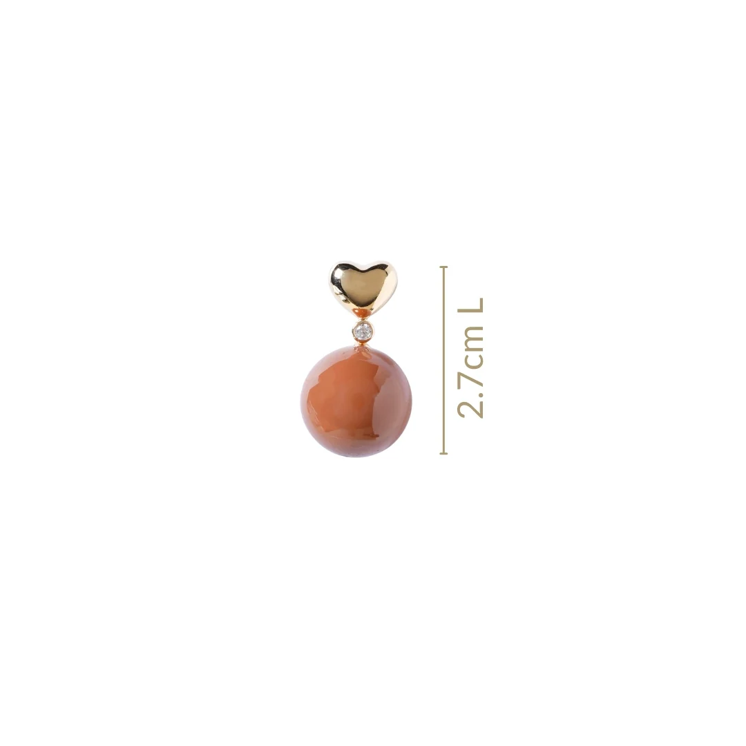 Heart Of Gold Drop Earrings Brown - Image 3
