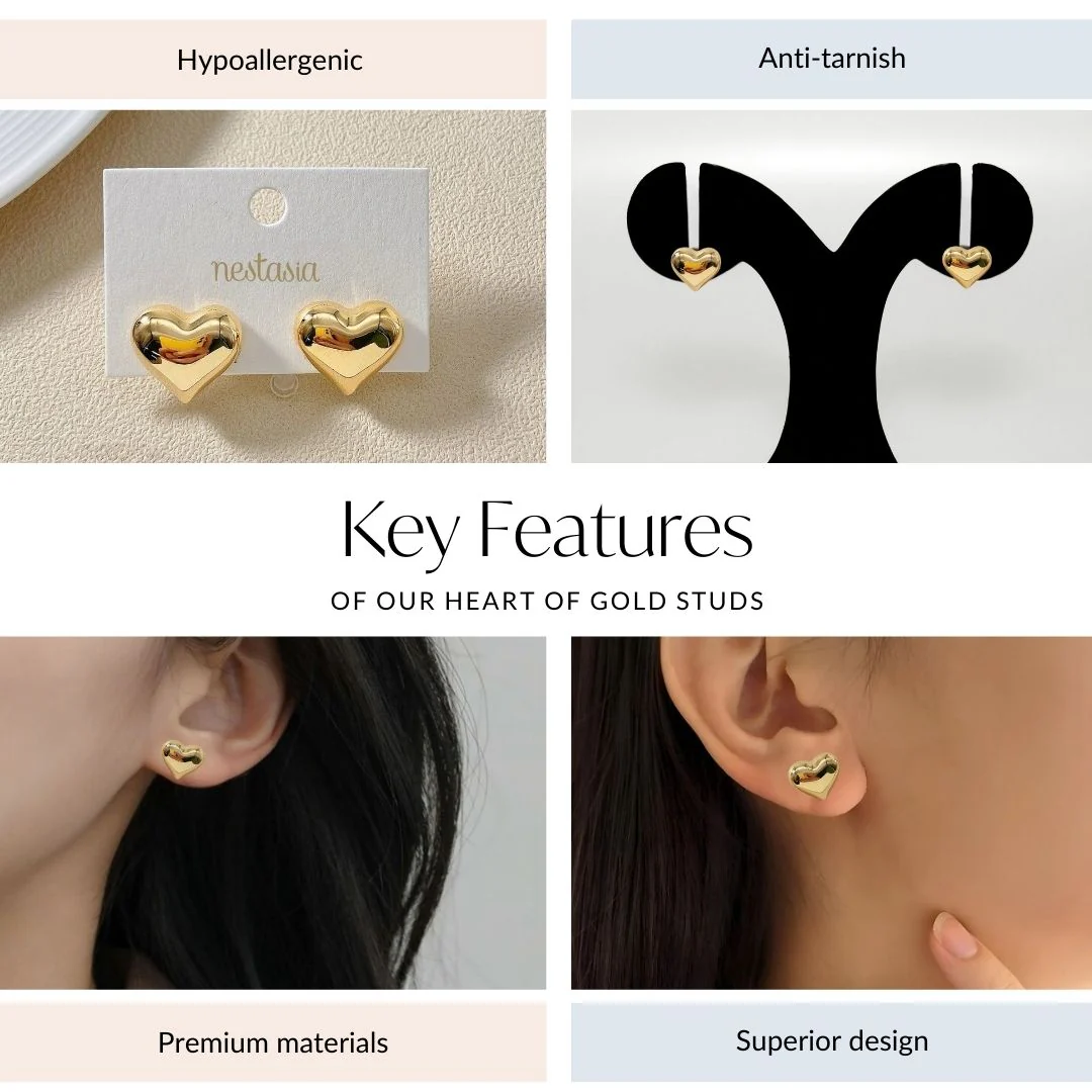 Heart Of Gold Studs - Image 4