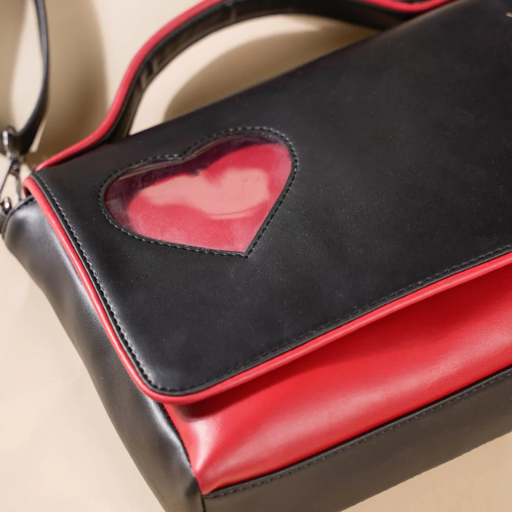 Heart Sling Bag Black And Red - Image 7