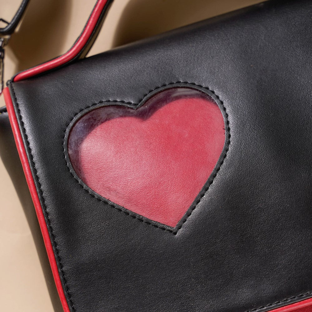 Heart Sling Bag Black And Red - Image 9