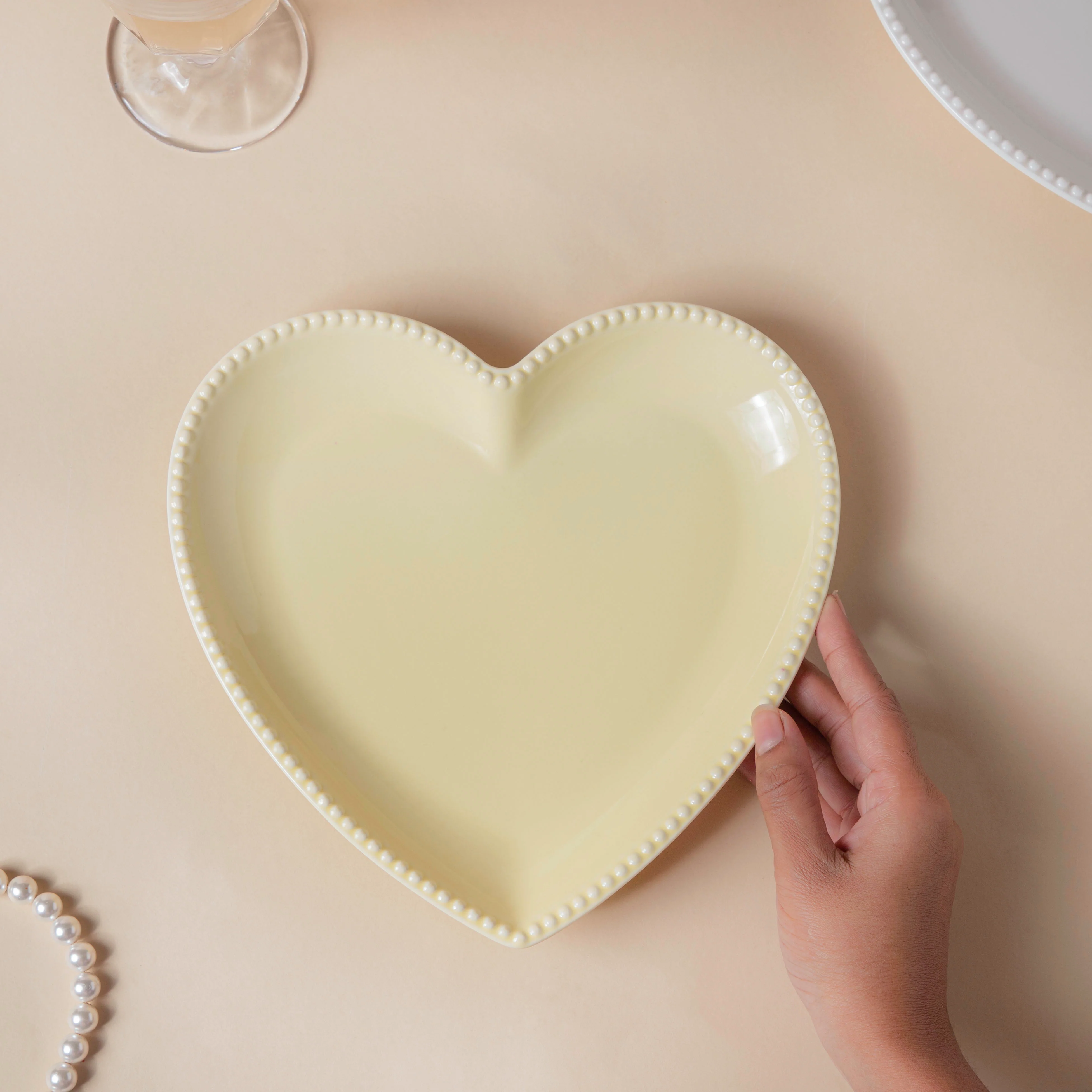 Heart Snack Plate Pastel Yellow - Image 2
