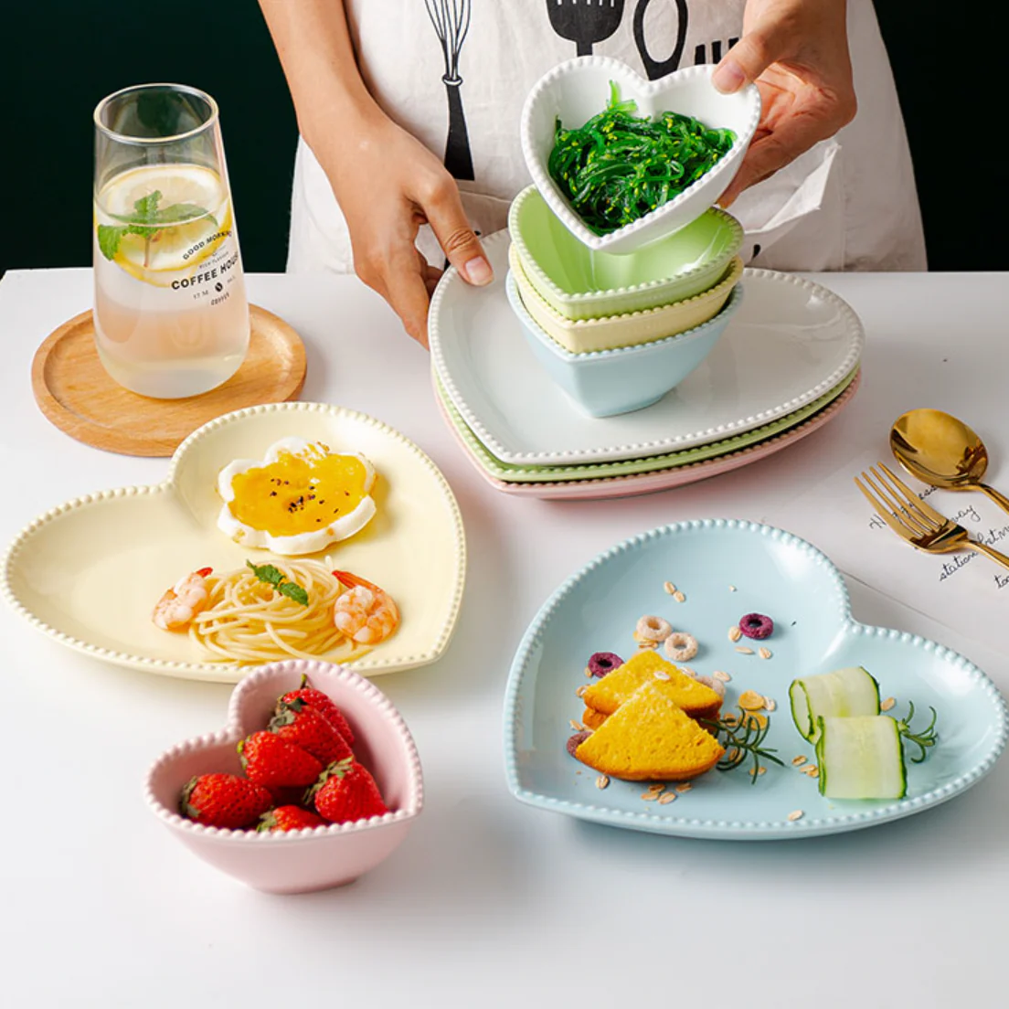 Heart Snack Plate Pastel Yellow - Image 7