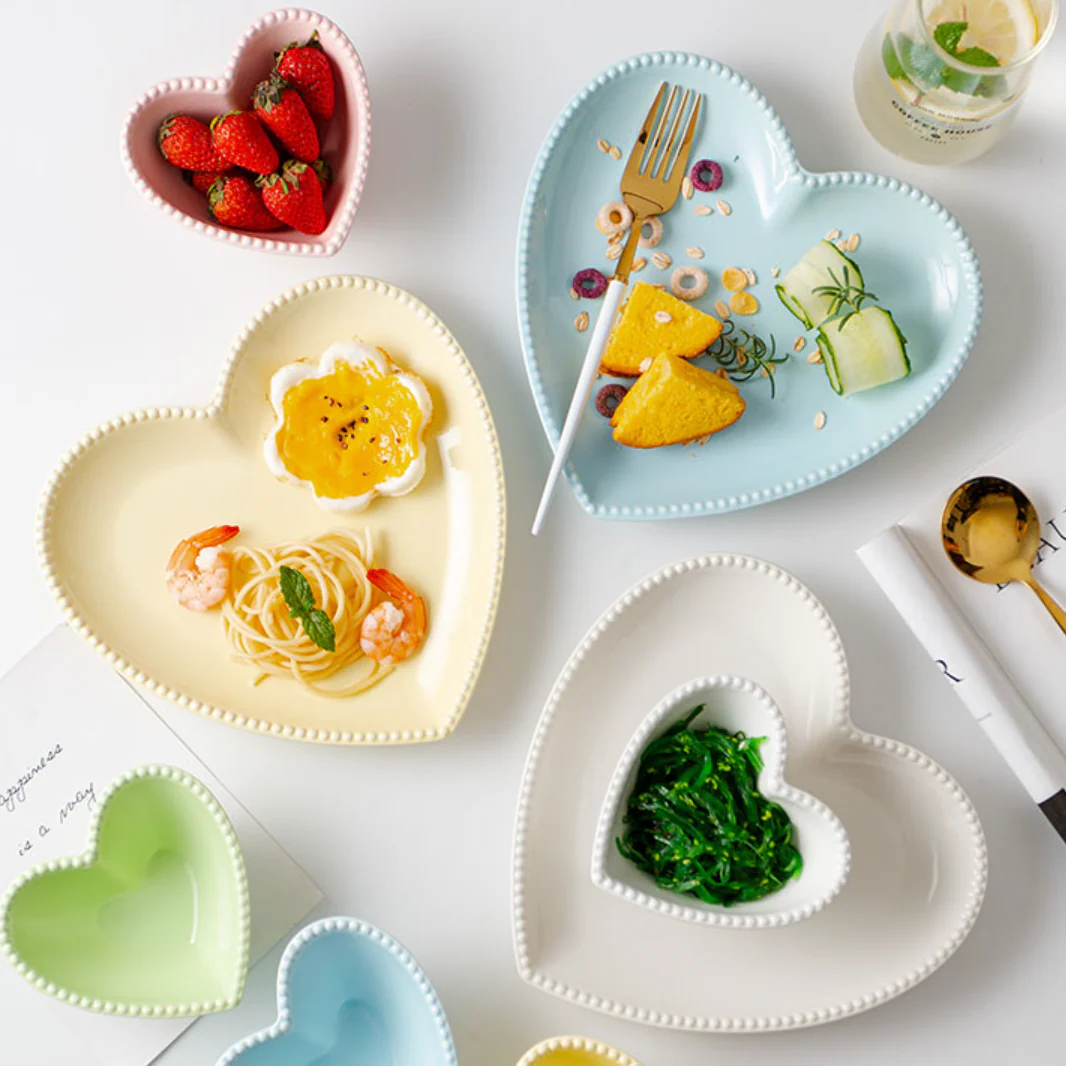 Heart Snack Plate Pastel Yellow - Image 8