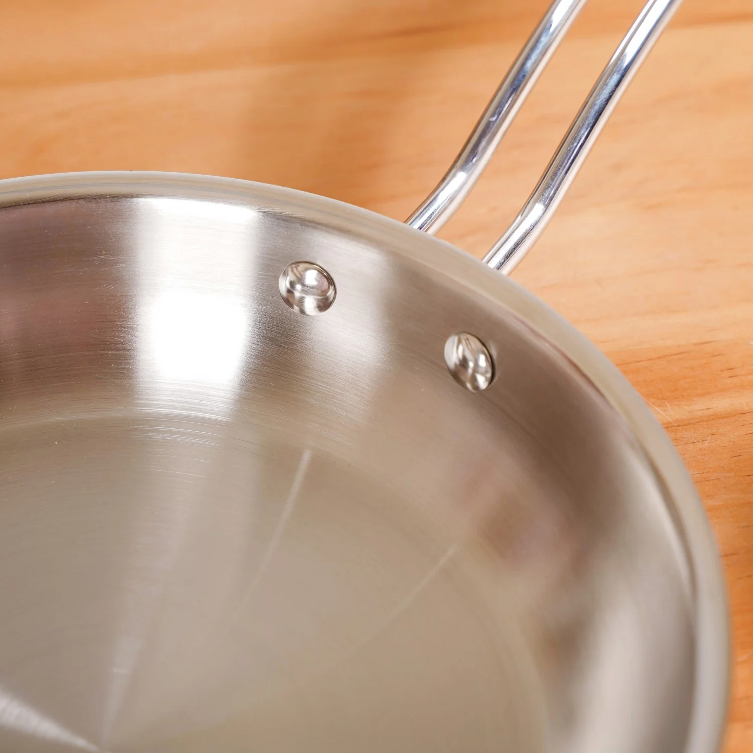 Heavy Bottom Tri Ply Stainless Steel Fry Pan 2000ml - Image 8