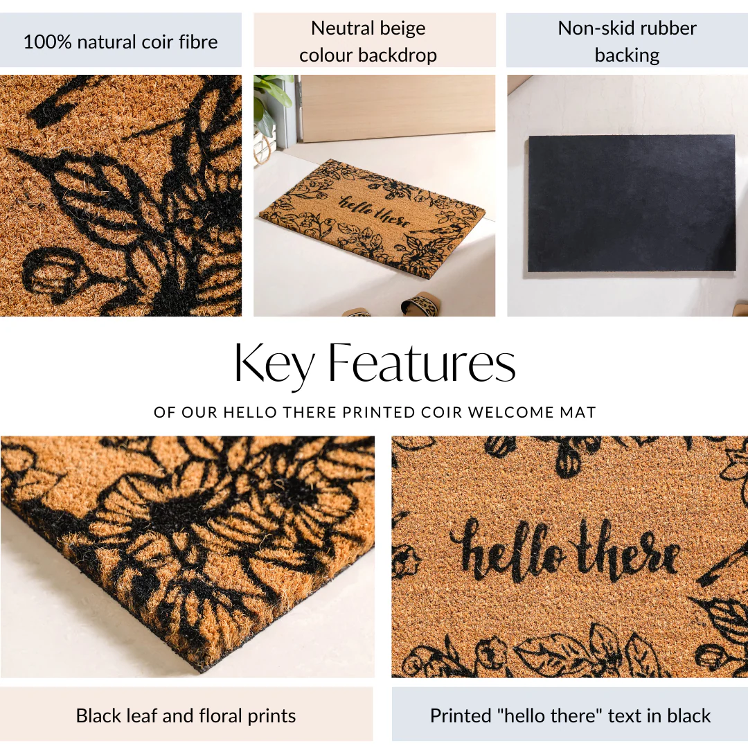 Hello There Printed Coir Welcome Mat 24x16 Inch - Image 5