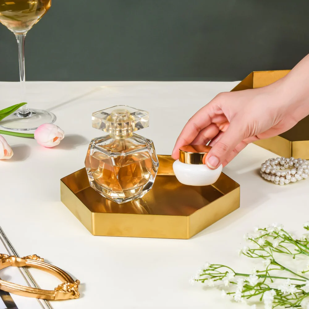 Hexa Decoration Tray Golden Small - Image 3
