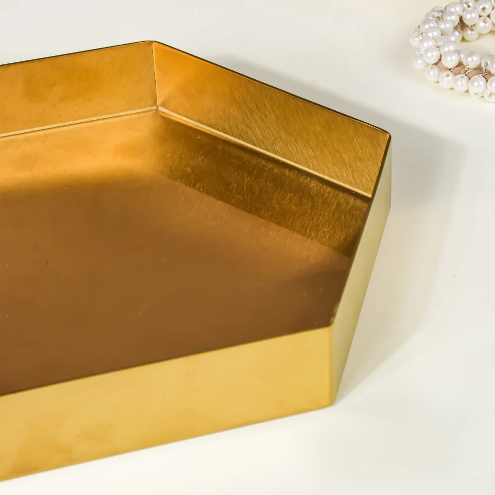 Hexa Decoration Tray Golden Small - Image 6