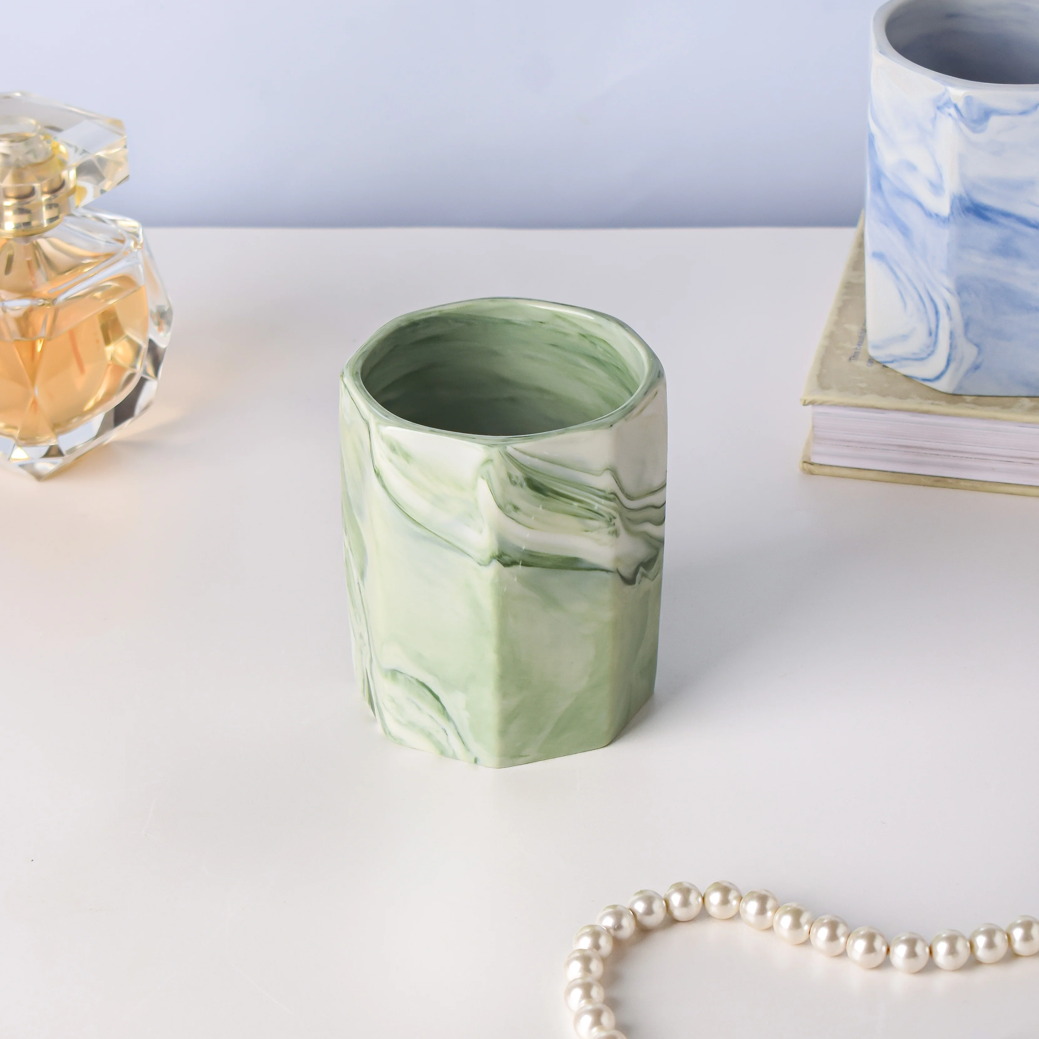 Hexad Marble Green Ceramic Organiser - Image 4