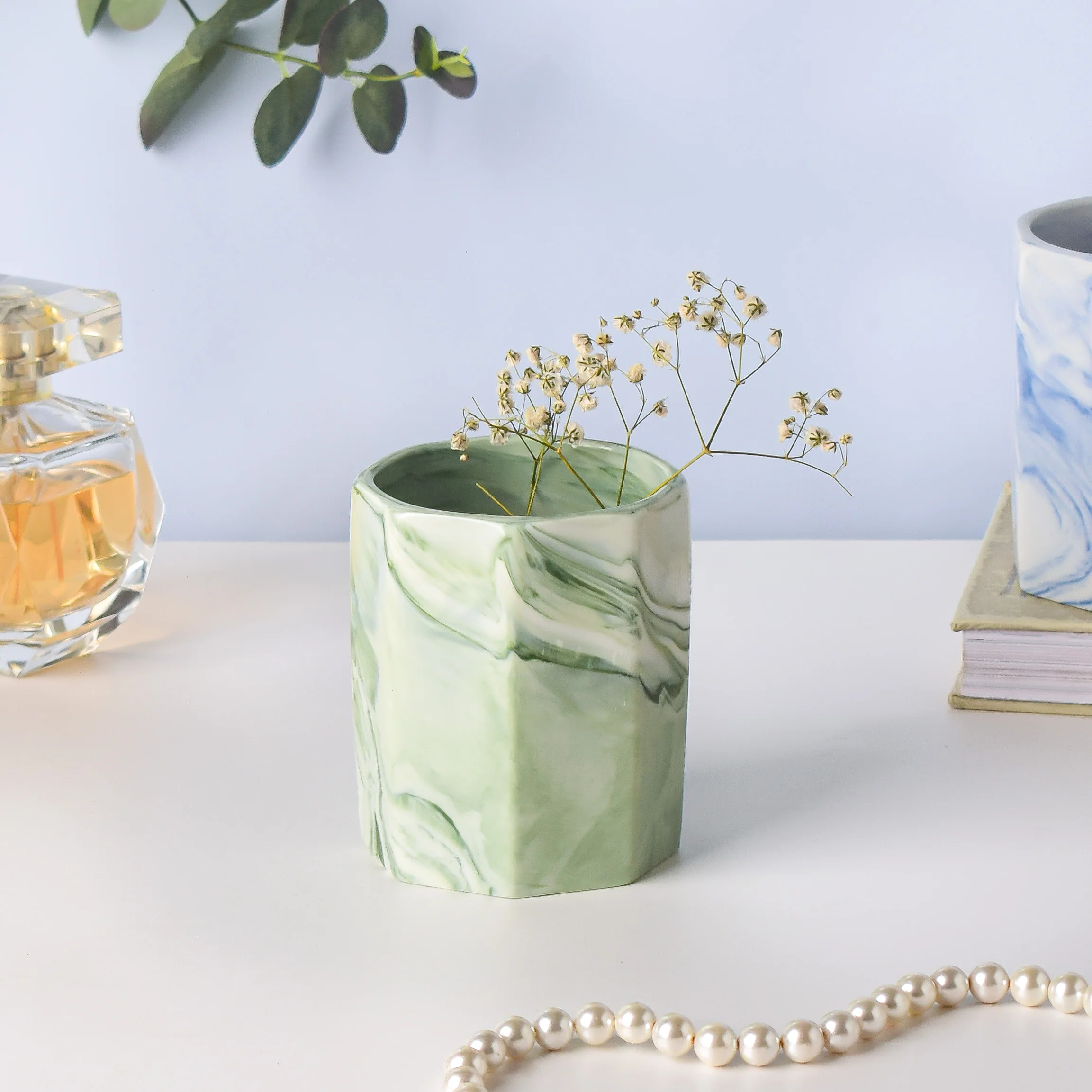 Hexad Marble Green Ceramic Organiser - Image 5