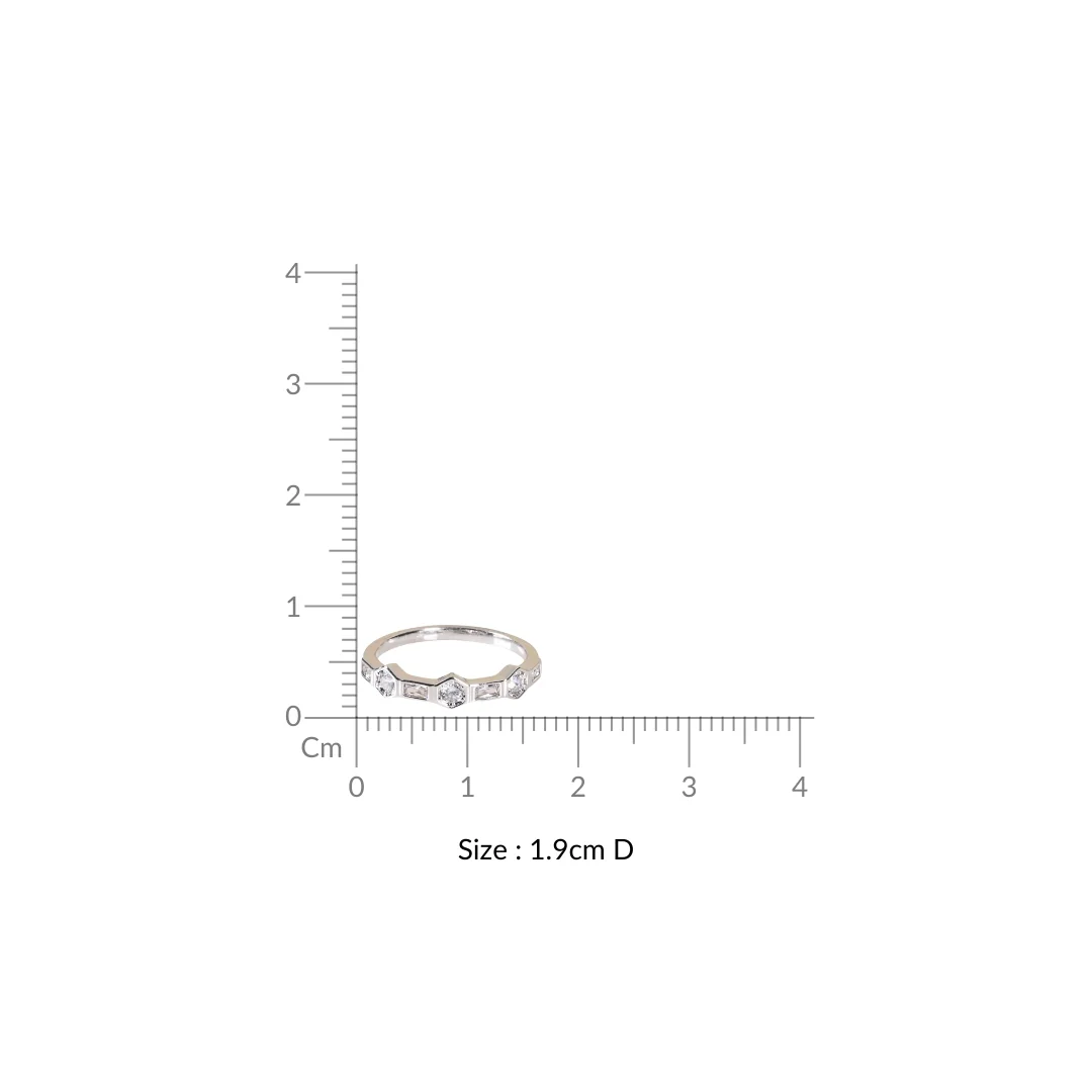 Hexagon Cut Silver Ring - Image 3