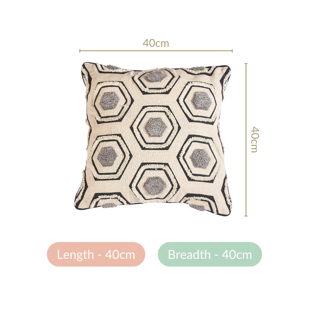 Hexagon Pattern Accent Cushion Cover 15x15 Inch - Image 5