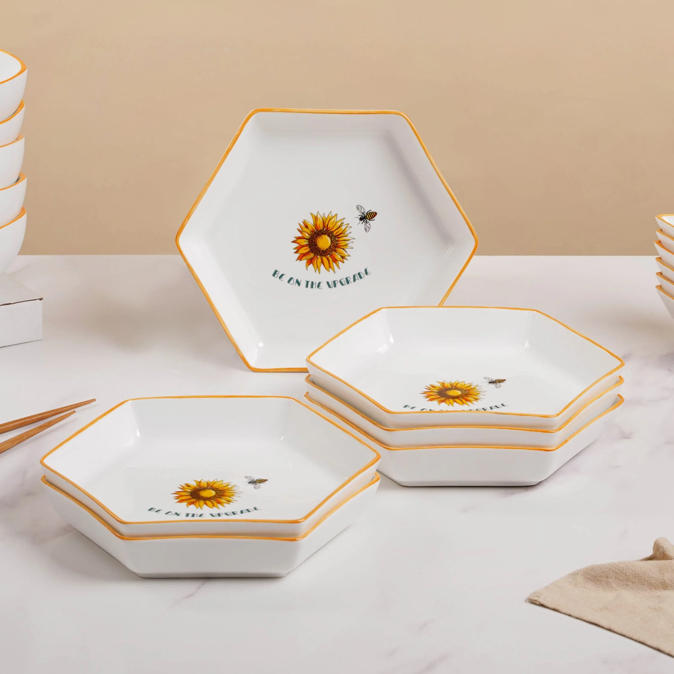 Hexagon Snack Set For 6 - Image 5