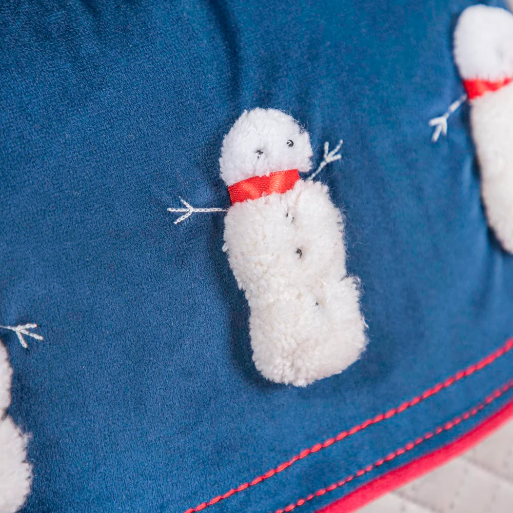 Holiday Snowman Velvet Cushion Cover 16 X 16 Inch - Image 5
