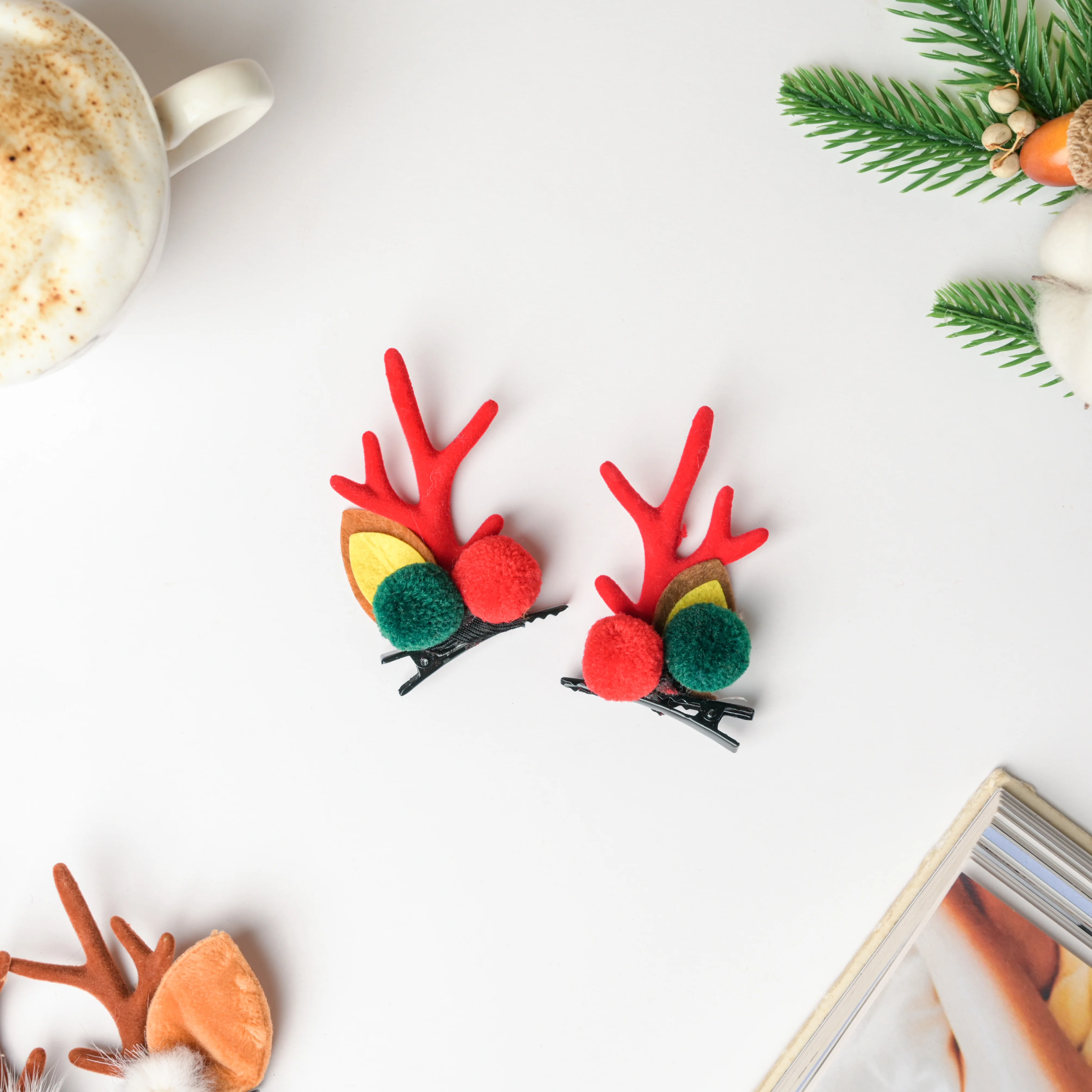 Horns Of Reindeer Christmas Hair Clip Set of 2