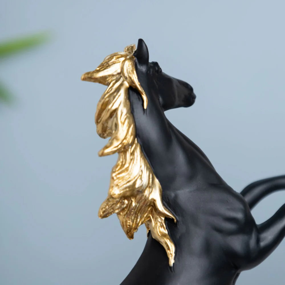 Horse Sculpture Decor Object Black 11.5 Inch - Image 6