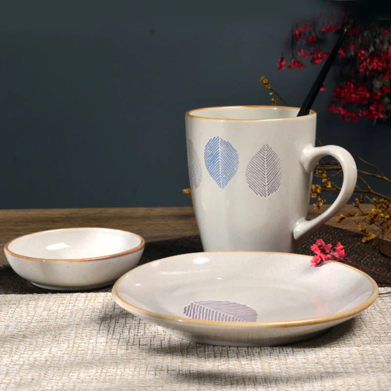 House of Eden Patterned Grey Leaf Plate 6 Inch - Image 11