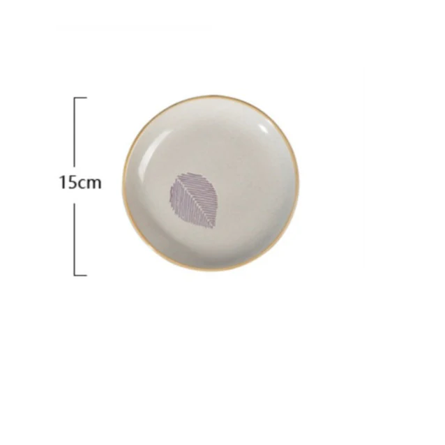 House of Eden Patterned Grey Leaf Plate 6 Inch - Image 13