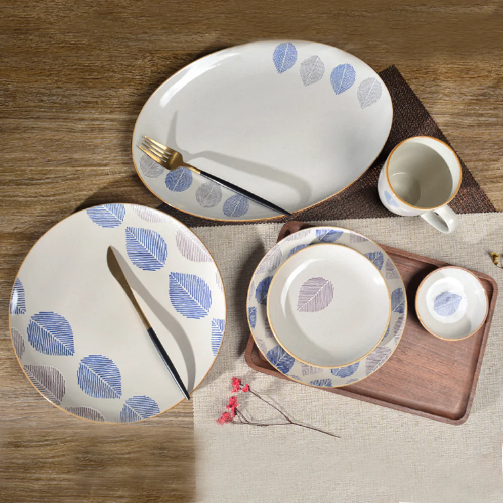 House of Eden Patterned Leaf Dinner Plate 11 Inch - Image 16