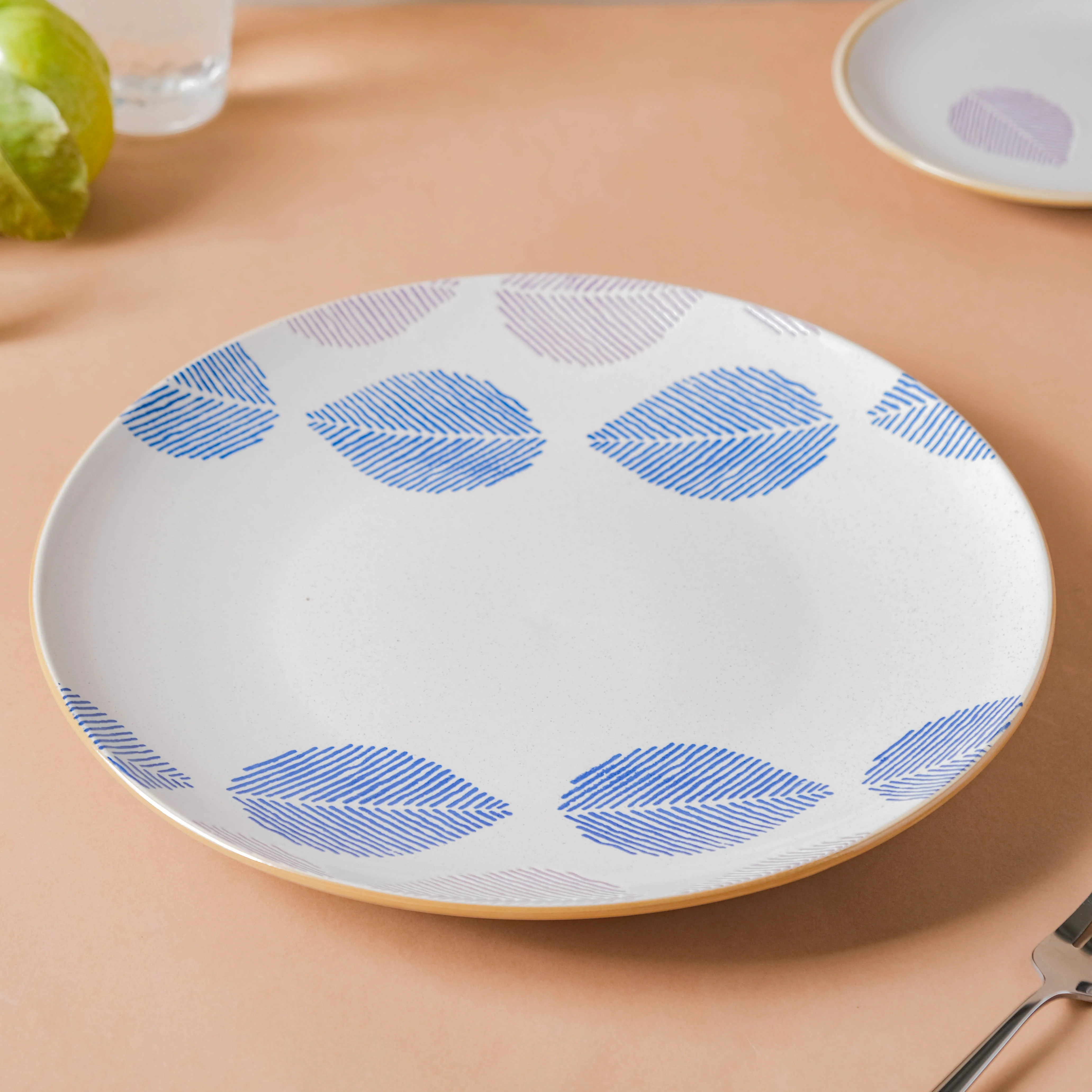 House of Eden Patterned Leaf Dinner Plate 11 Inch - Image 6