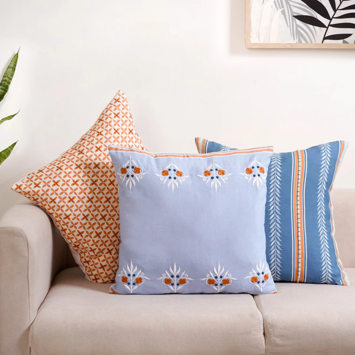 Hue Harmony Cushion Cover Set Of 3 - Image 2