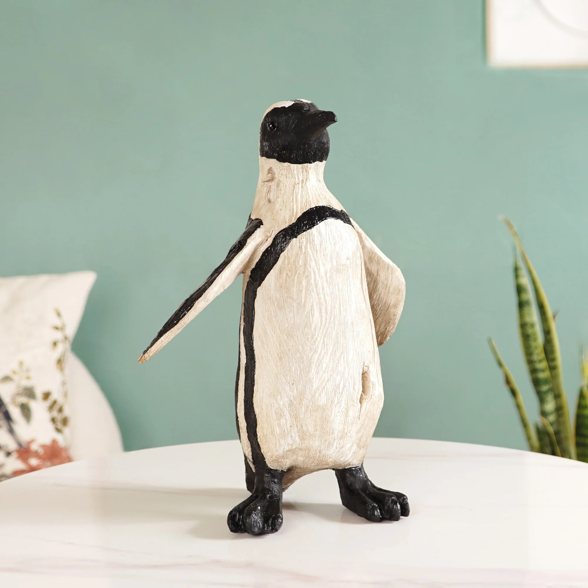 Humboldt Penguin Carved Wooden Finish Resin Decor Medium - Image 7